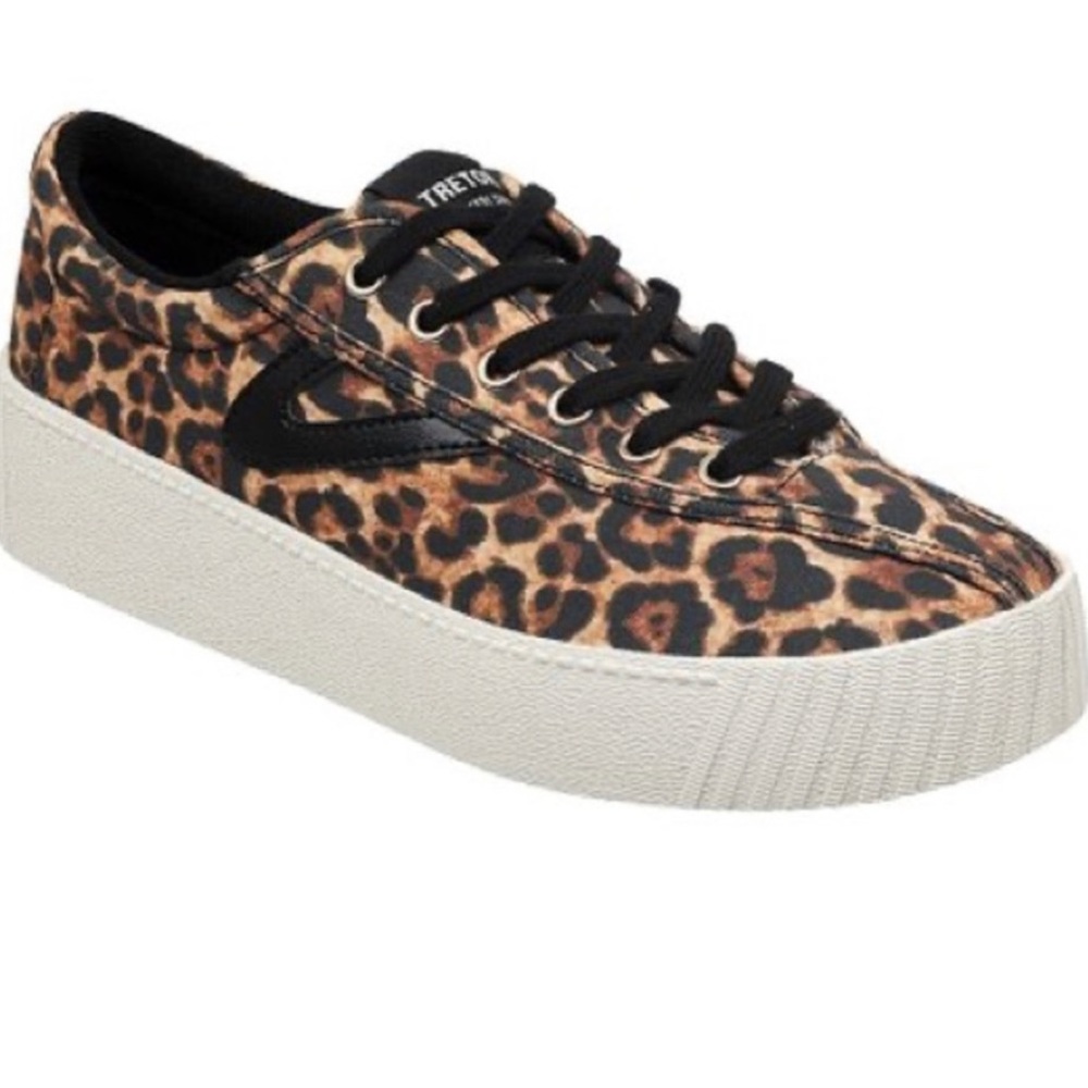 Tretorn Nylite3 Bold Leopard Platform Sneaker 6M